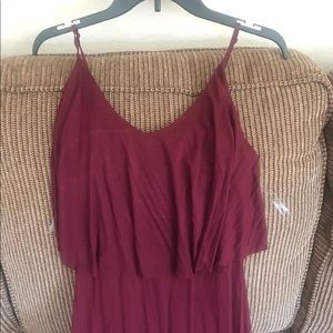 Burgundy ruffle top dress
